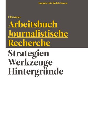 cover image of Arbeitsbuch Journalistische Recherche